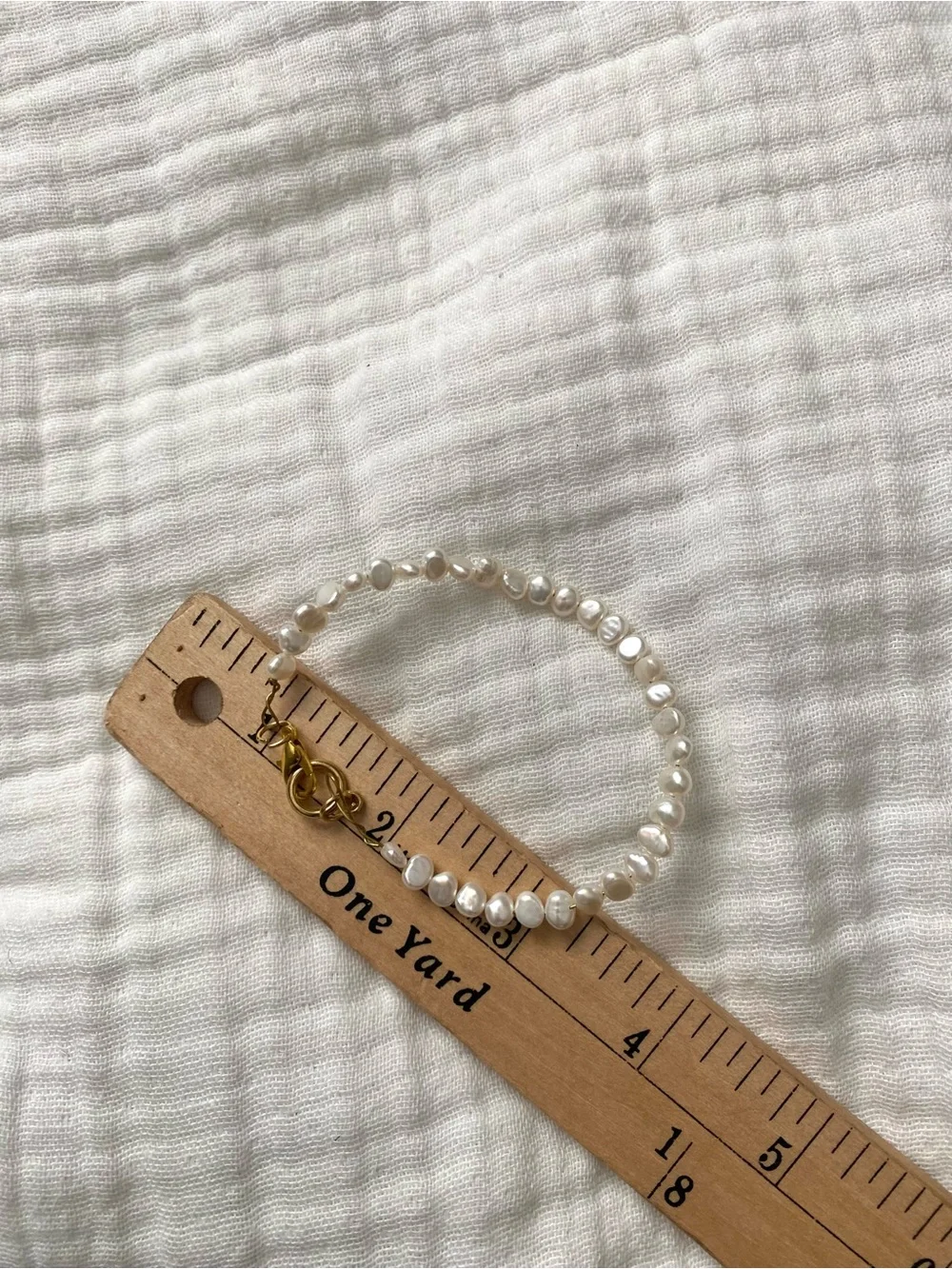 Freshwater Pearl Chain Bracelet with Gold Clasp